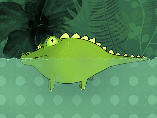 caricature d'alligator