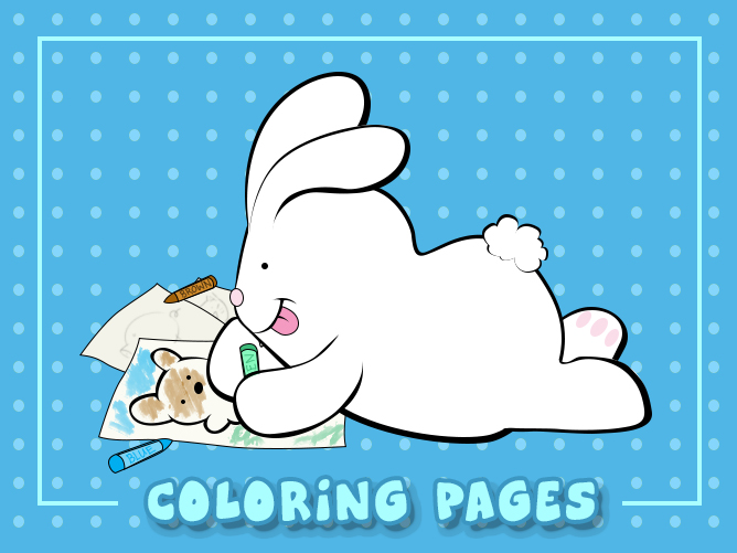 Free Coloring Pages, Cute Funny Cartoon Animals